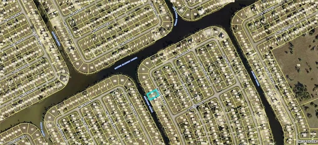 Aerial perspective of suburban area