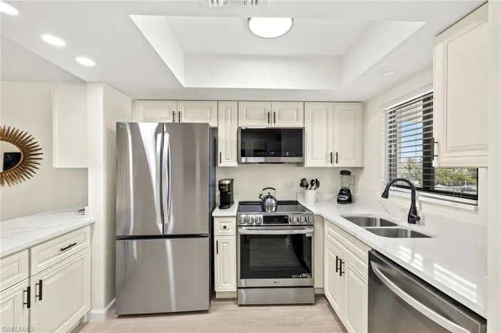Kitchen with recessed lighting