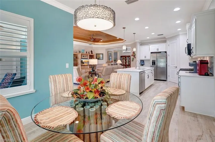 Enjoy the dining room which leads to the kitchen & family room.