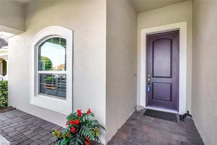 Covered front entrance.