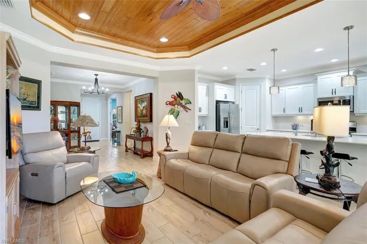 The updated kitchen is next to the family room which makes for easy access.
