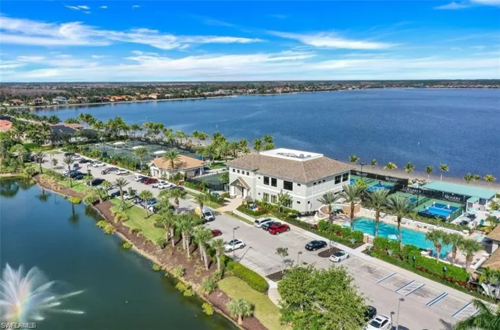 Drone / aerial view of a large body of water