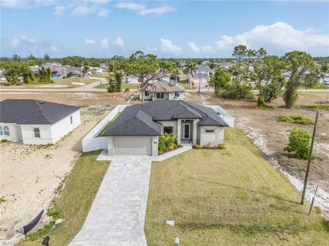 Aerial perspective of suburban area