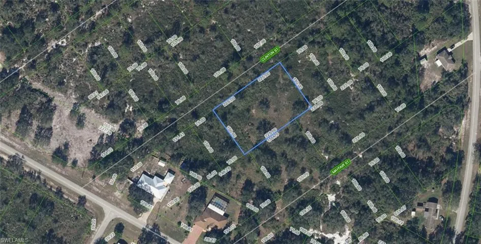 Aerial Parcel Map. Displaying the outline and dimensions of the property