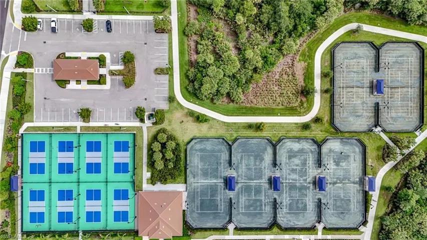 Eight (8) pickleball courts and six (6) har true tennis courts