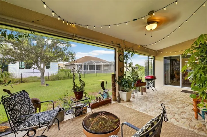 View of patio / terrace with a fire pit