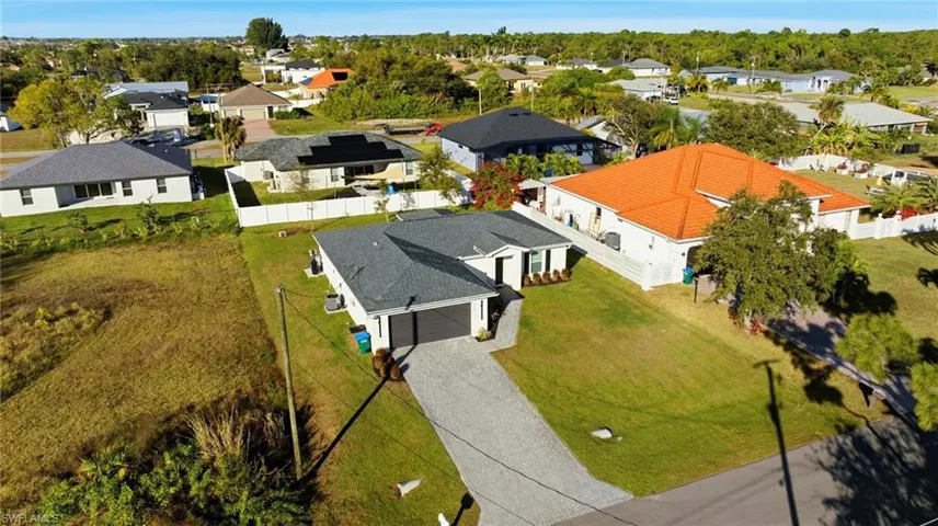 Aerial view of residential area
