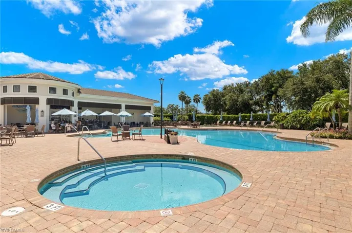 Community pool featuring a patio area