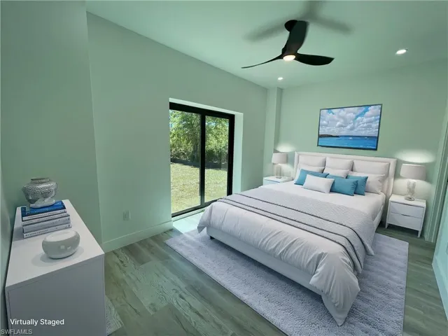 Virtually staged master suite