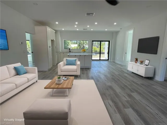 Virtually stage living room