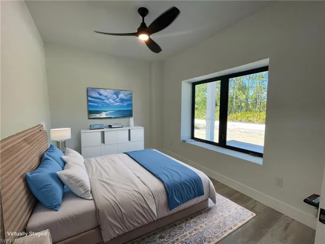 Virtually staged 2nd bedroom
