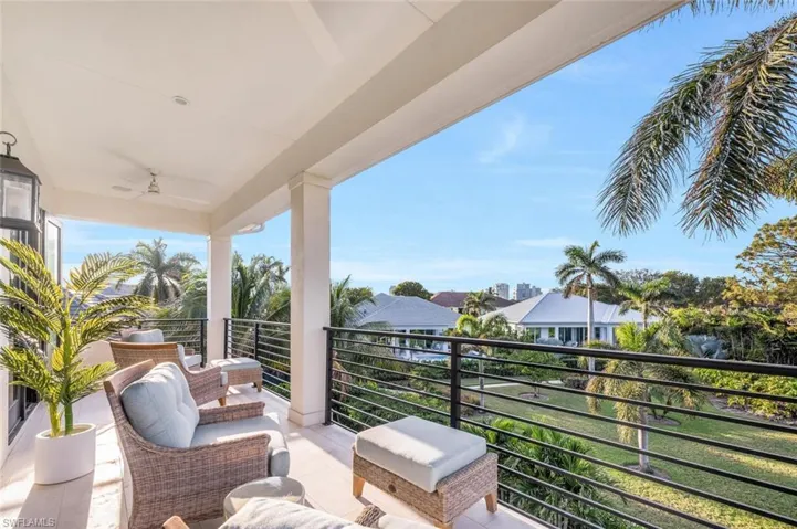 Adjoining upstairs balconies overlooking Point West Park.