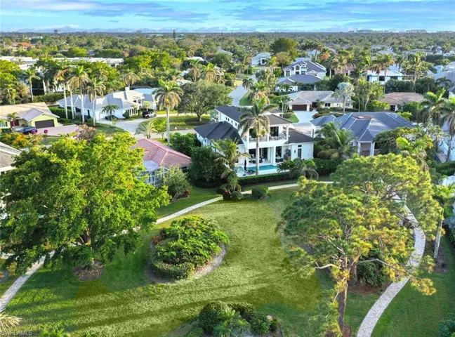 Aerial View of back of home with Point West Park greenspace.