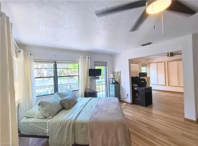 Primary room with walks out to deck