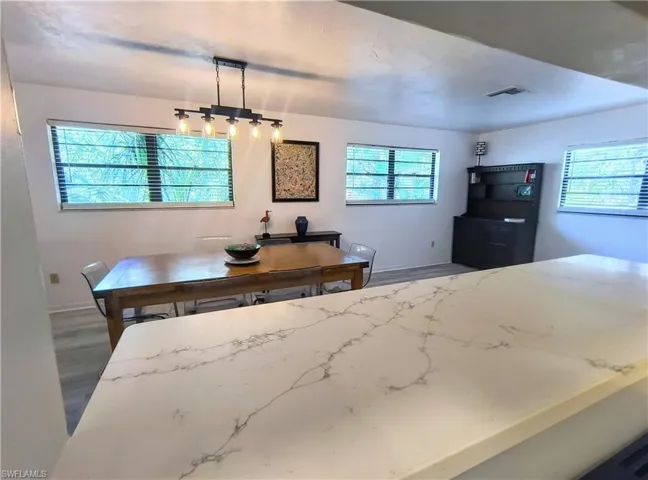 Serving window to dining room