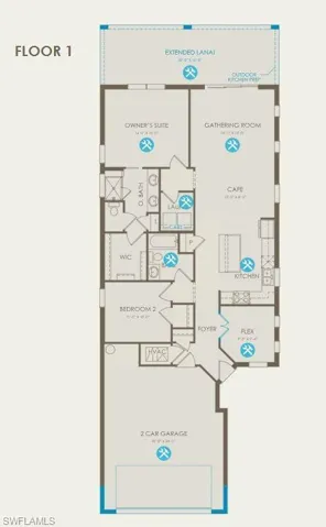 Floor plan with options selected
