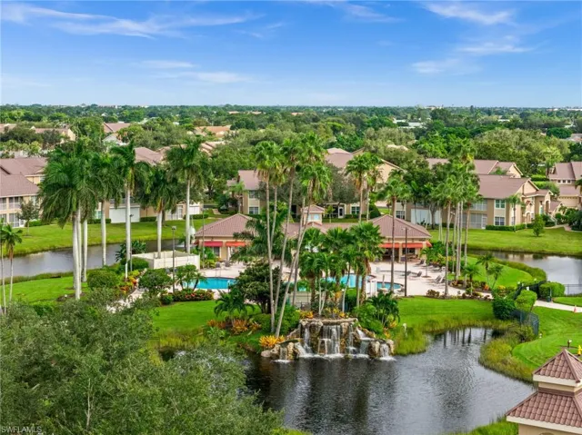 Lush landscaping with mature palm trees