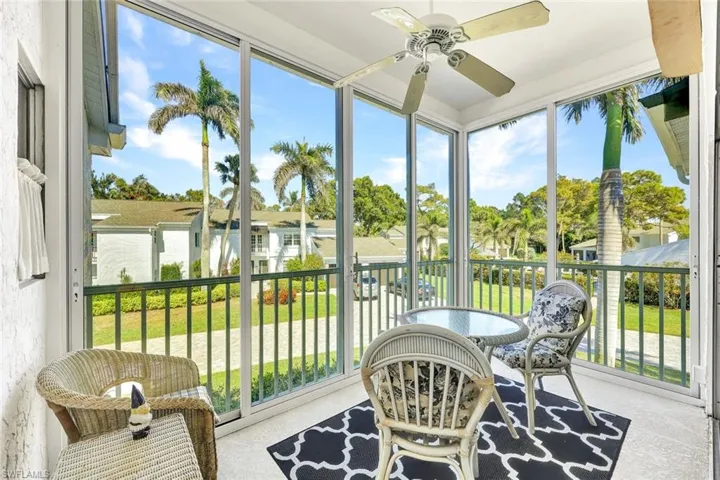 Lanai with landscaped view