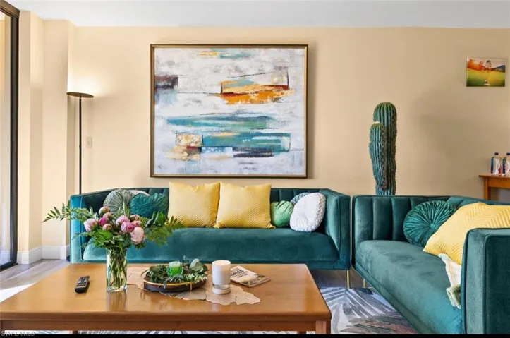 Living area featuring wood finished floors