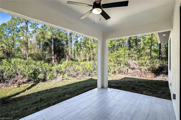 View of patio / terrace with ceiling fan