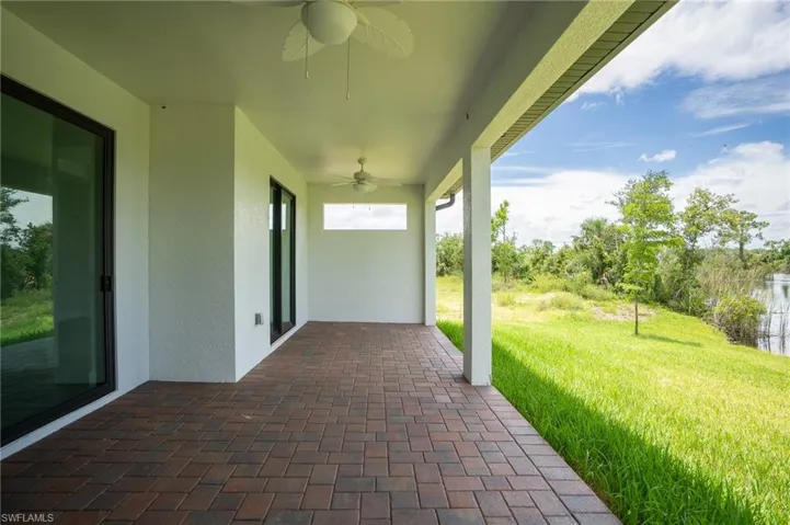 View of patio / terrace featuring ceiling fan