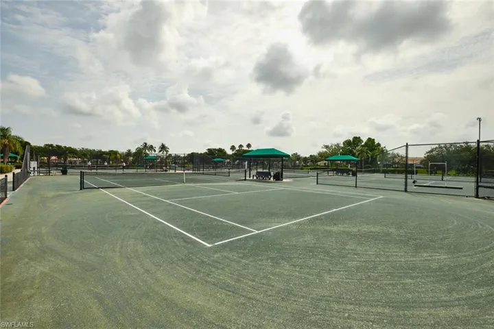 View of tennis court