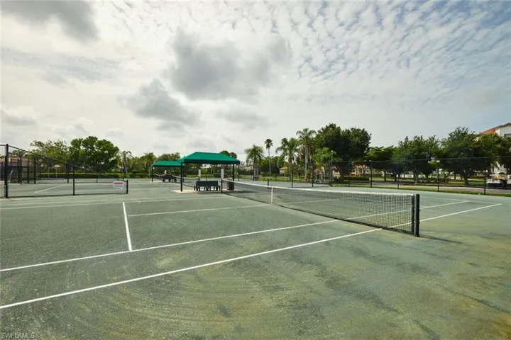 View of tennis court