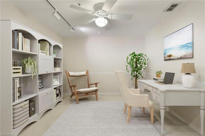 Virt Staged-quiet office or den for 3rd bedroom