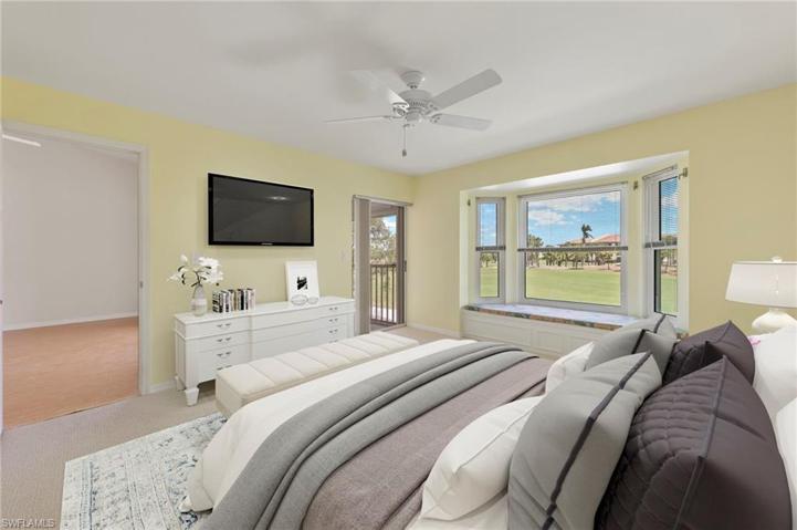 Virt Staged- Spacious, serene primary bedroom