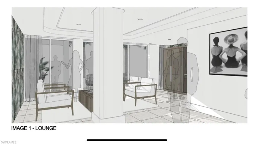 Barcelona lobby. Renderings are conceptual. Finished product may have changes.