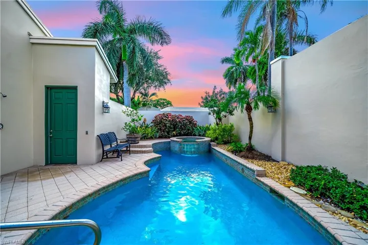 Private pool with outdoor shower