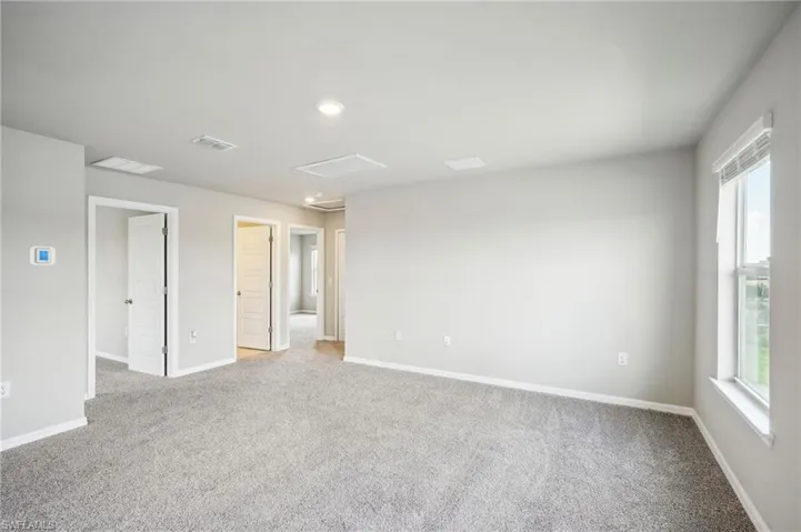 Spare room featuring plenty of natural light and carpet flooring