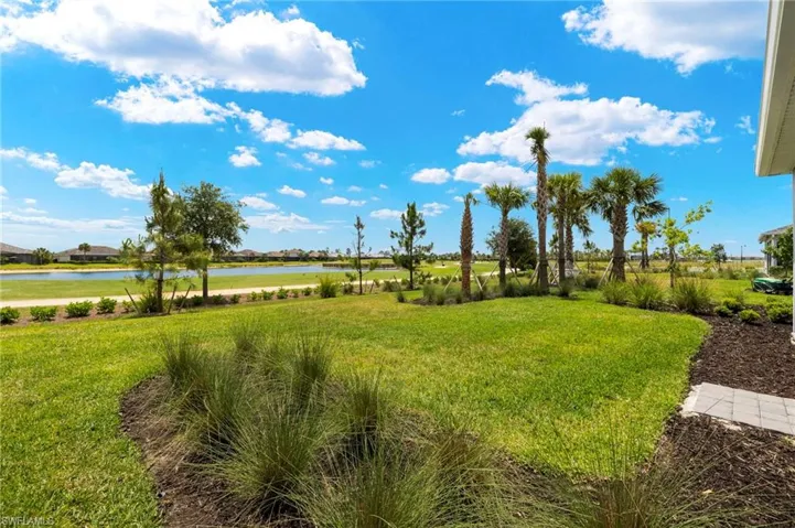 View of yard featuring a water view