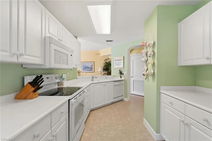 Kitchen features ample amount of counter space