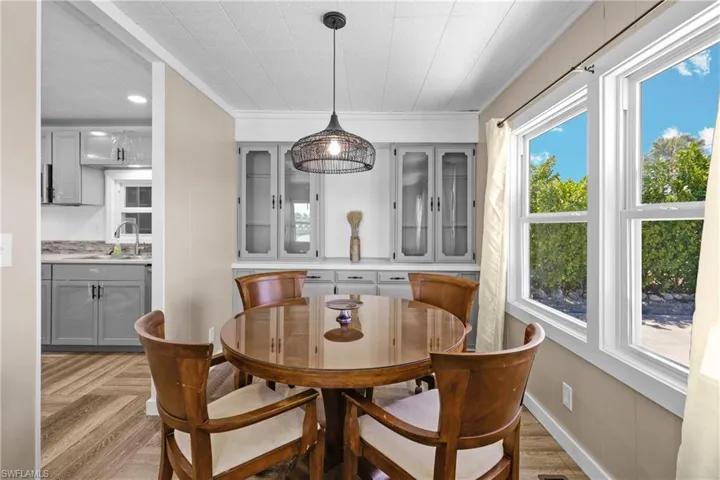 Dining room featuring crown molding