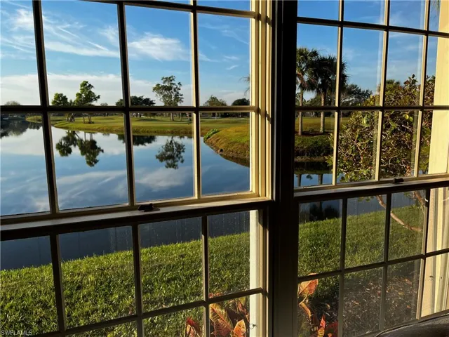 Water and Golf Course View from window in living room