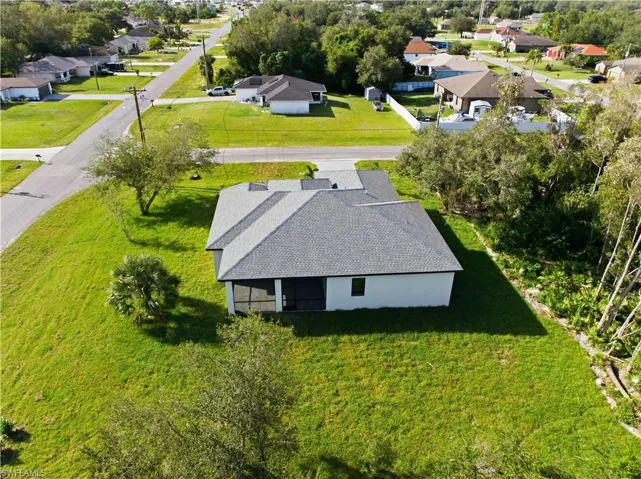 Aerial perspective of suburban area