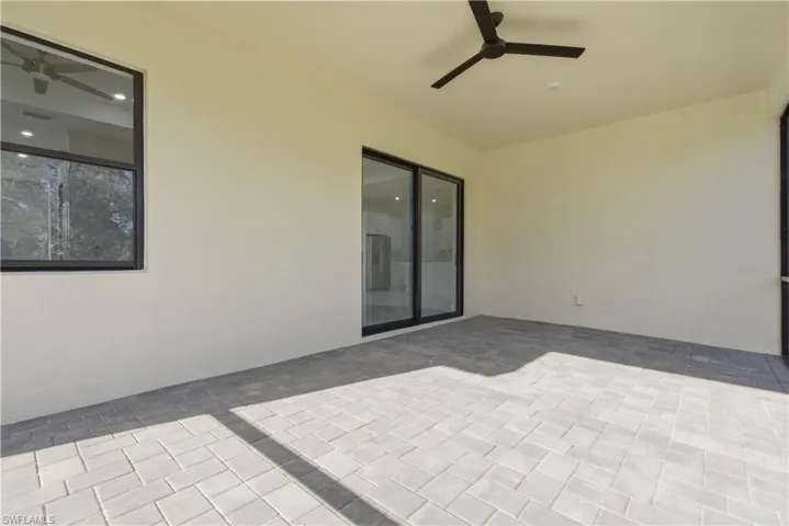 View of patio / terrace with a ceiling fan
