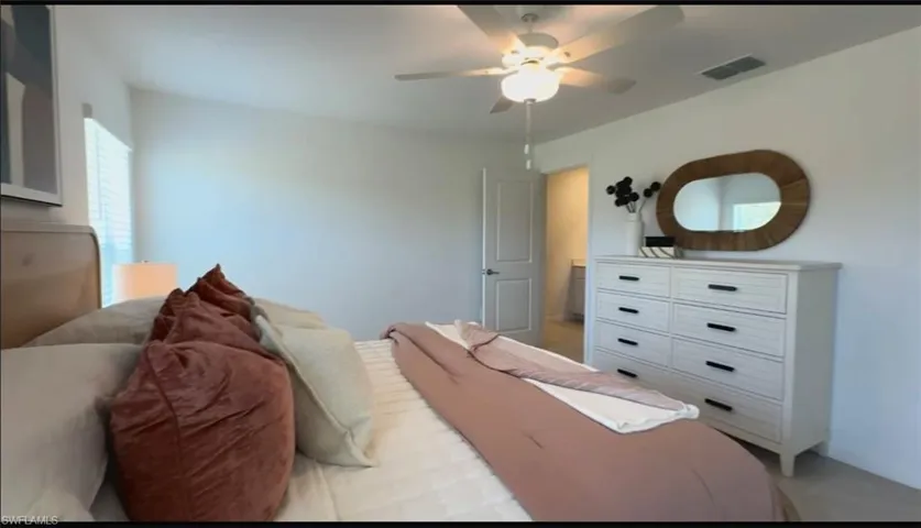 Bedroom with ceiling fan