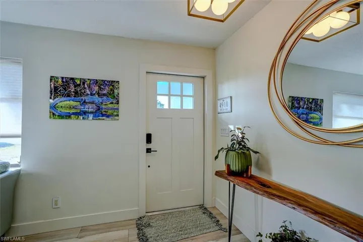 Entryway featuring light wood-type flooring