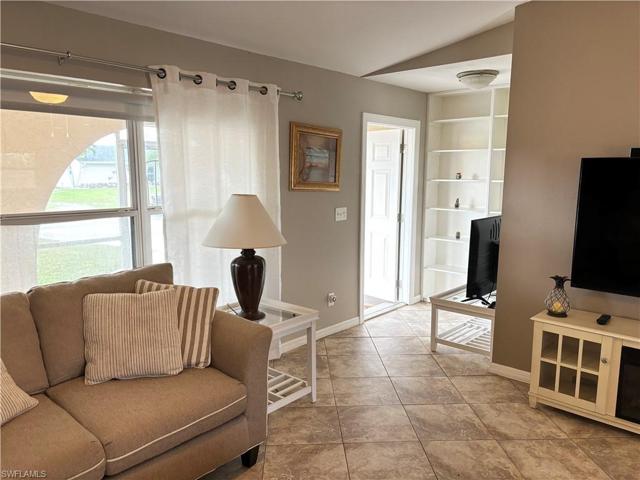 Front entry with built in book case