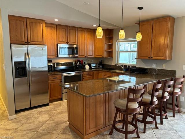Kitchen with granite countertops