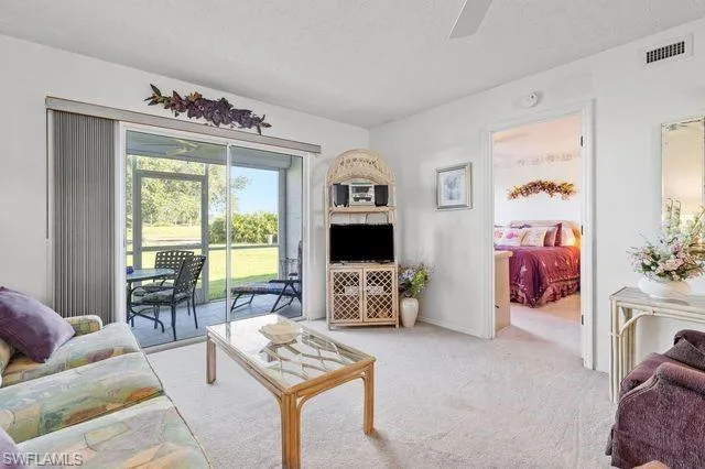 View of carpeted living room