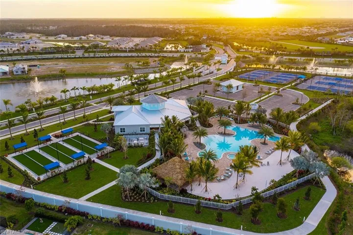 Amazing Aerial View Of The Clubhouse, Pool, Spa, Sand Beach, Bocce Courts, And The Tennis & And Pickleball Courts!