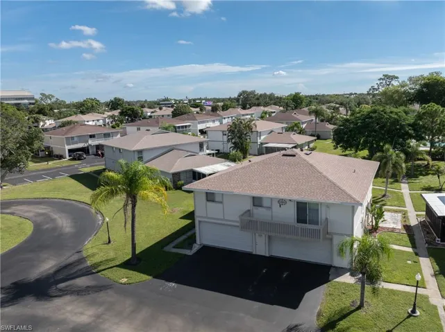 Aerial perspective of suburban area