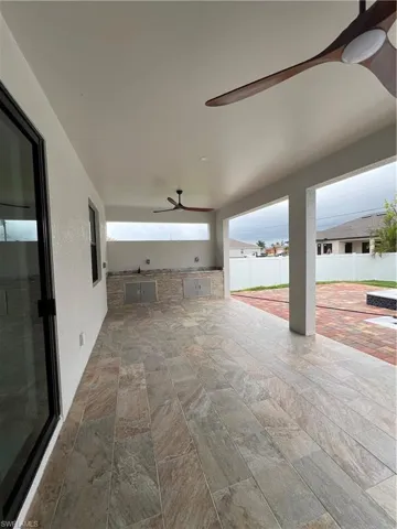 View of patio / terrace featuring ceiling fan