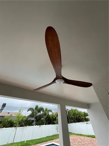 Exterior details with ceiling fan