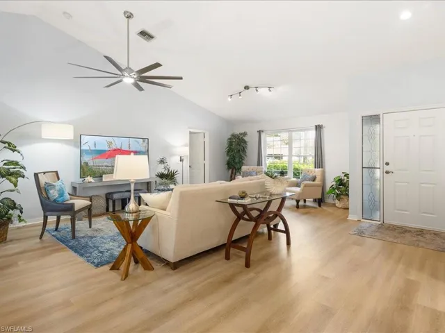 New luxury vinyl plank flooring just installed. Light and bright with vaulted ceilings.