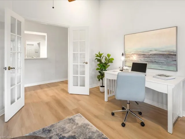 Flex space with french doors