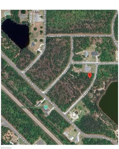 Aerial map of property and surrounding area